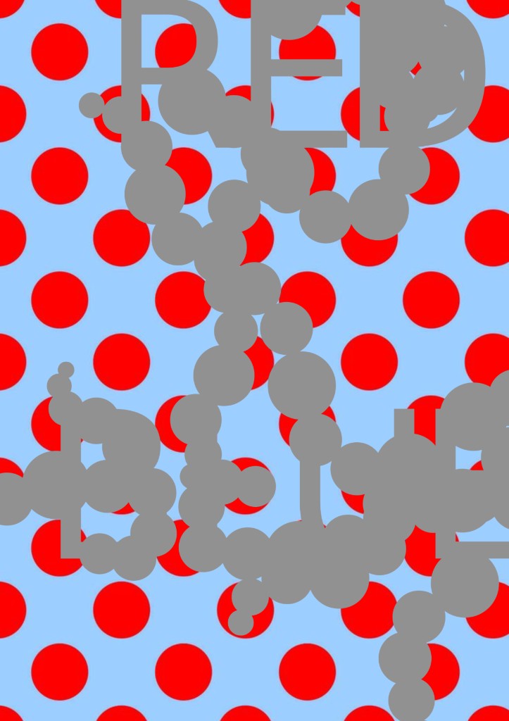 Poster sample red dots on blue